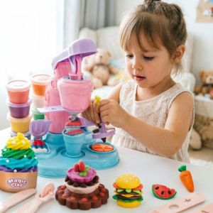 Ice Cream Maker Toy Set Diy Ice Cream Making Playset Dessert Mold Set Safe Non Toxic Material Anti Bakteria Tahan Lama Educational Reusable