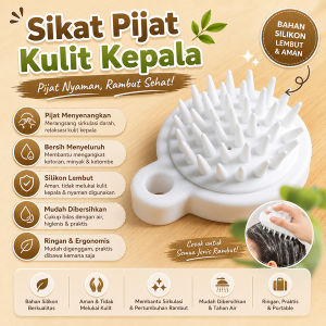 Sikat Pijat Kulit Kepala Bahan Silikon Untuk Anti Rambut Rontok 1SL688