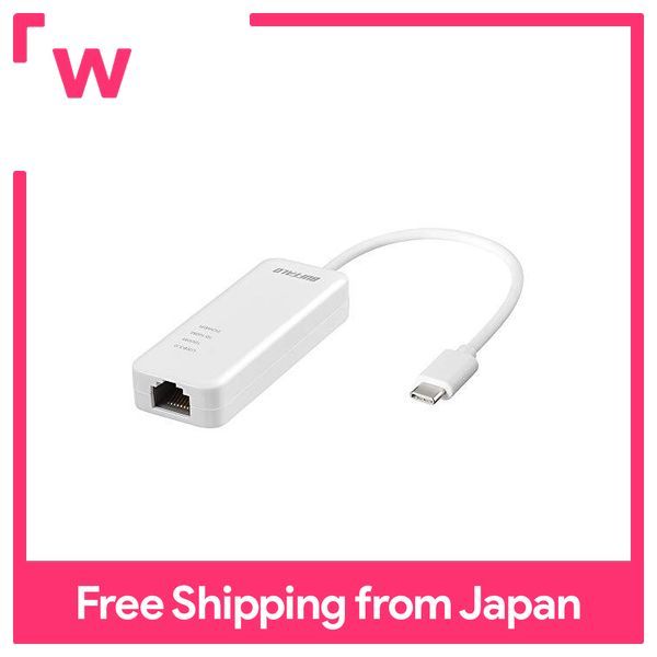 BUFFALO Wired LAN adapter LUA4-U3-CGTE-WH White Giga Type-C USB 3.1 ...