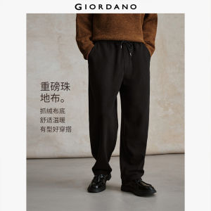 Giordano Men Fleece lined elastic waist pique pants Free Shipping 18115707