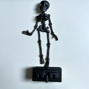 GJ56 Realistic Dancing Skeleton Aquarium Bubbler Skeletons Statue with Suction Base Fish Tank Dance Skull Bubbler Quiet Movement Movable Wiggle Wiggling Skeleton Ornament Halloween Party