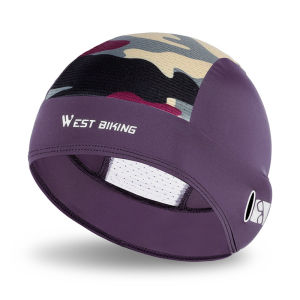 WEST BIKING Cycling Caps Riding Men Ice Silk Breathable Bicycle Hat Summer Outdoor Sports Cap Bicycle Helmet Liner With Glasses Hole