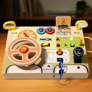 Kids Car Driving Toy Sensory Activity Development LED Steering Wheel Toy Toddler Education