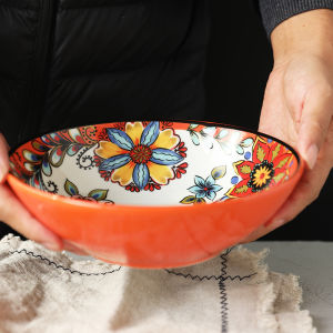 ชามเซรามิค2500มล. ถ้วยเสิร์ฟอาหารสไตล์อเมริกัน OMK ชามสลัดผลไม้