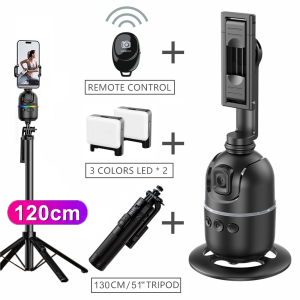 กิมบอลกันสั่นสำหรับใบหน้าอัตโนมัติ360 ° ขาตั้งกล้องก้านเซลฟี่ไร้สายที่วางโทรศัพท์หมุนได้สำหรับมือถือกล้อง