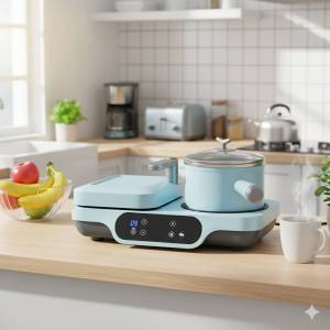 เครื่องทำอาหารเช้า อเนกประสงค์ 3 in 1 ปิ้ง ผัด ต้มในเครื่องเดียว