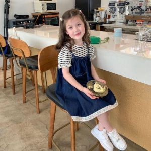 1-4Tahun Setelan Suspender Anak Bayi Perempuan Import Denim Stelan Anak Cewek Lucu