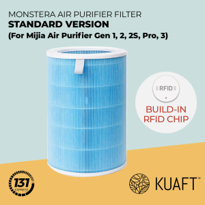 Mijia Air Purifier Filter From Kuaft Monstera Gen 1/2/2S/3/Pro/4/Lite/Pro H - 99.99% Antibacterial HEPA Activated Carbon Formaldehyde Removal