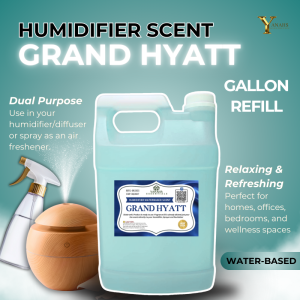 Grand Hyatt Scent 1 Gallon Water Based Essential Oil Fragrance for Humidifier Air Freshener & Linen Spray