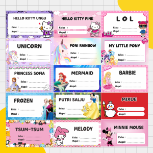 Stiker Label Nama Sekolah Custom