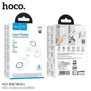 HOCO HI25 HI26 กริ่งไร้สาย ไม่ใช้ถ่าน ไม่ต้องเดินสายไฟ ระยะ 150 เมตร 60 ริงโทน ออดประตู กริ่งประตู