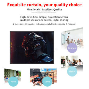 16 9 Simple Projector Curtain 60 72 84 100 120 150 inch HD Display Screen