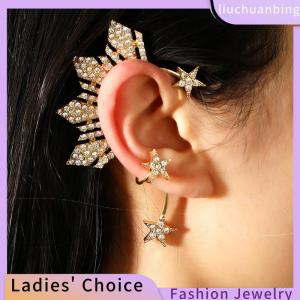 [COD] liuchuanbing Jewellery 1Pc Rhinestone Star Ear Clips Non- Ear Cuff Clip Jewelry Catriona Gray Miss U Ear Cuff Inspired Three Stars And The Sun