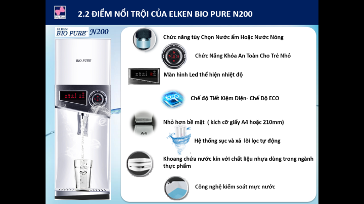 Máy lọc nước Elken Bio Pure N200 (100% chính hãng, ra mắt và bán từ 10/10/2020)