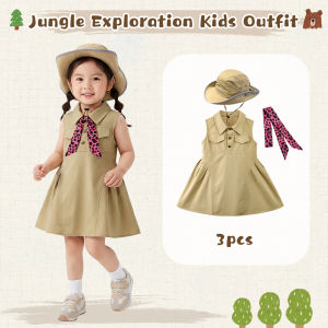 LOlanta Zookeeper Costume Jungle Safari Guide Outfit for Baby Boy Girl Explorer Adventurer Cosplay Halloween Wear 1-6Years