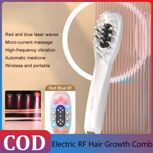 NeoMall RF ไฟฟ้าหวีผมเครื่องนวดหนังศีรษะไฟ LED ความถี่สูงไมโครปัจจุบัน EMS หวีนวดแปรงป้องกันผมร่วงชาร์จได้ USB