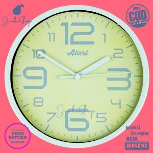 Jam Dinding Quartz Minimalis Blue Alari AL1154 Dekorasi Dinding BestSeller Besar