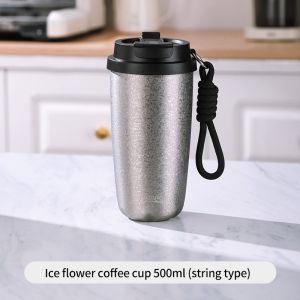 BINCOO Thermal Water Bottle Coffee Cup Portable Coffee Mug Insulated Coffee Cup Outdoor Stainless Steel Large Capacity 500ML