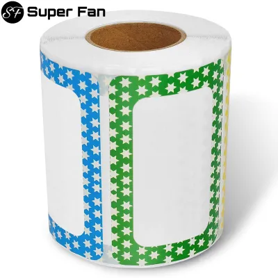 (Super Fan) 150/300Pcs Name Tag Sticker Colorful Removable Reusable Labels Blank Customize Stickers Office Meeting School Stationery Stickers