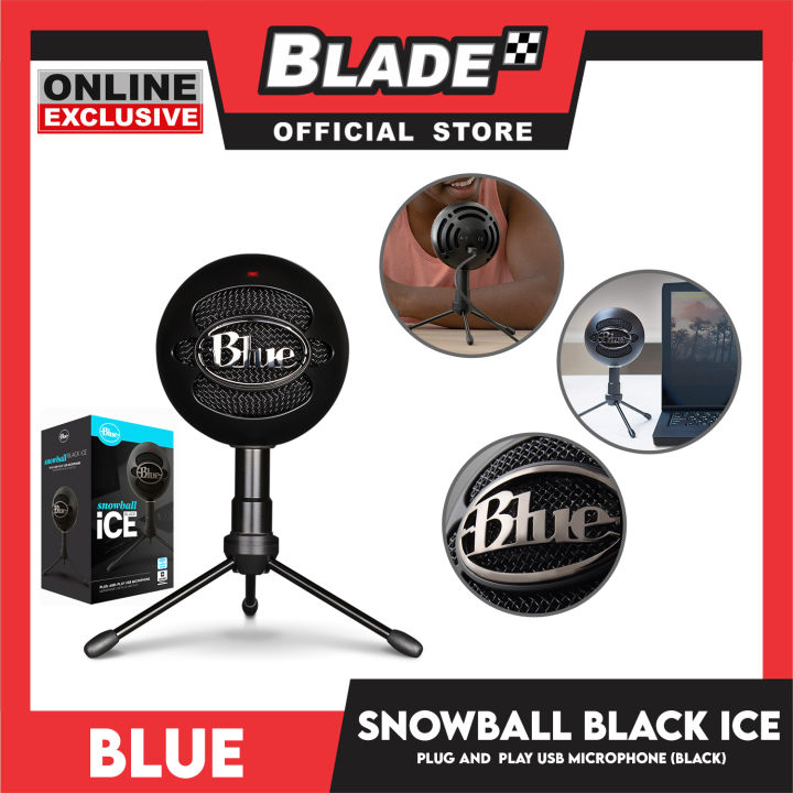 Blue Yeti Snowball Black Ice Plug And Play USB Microphone, Pristine
