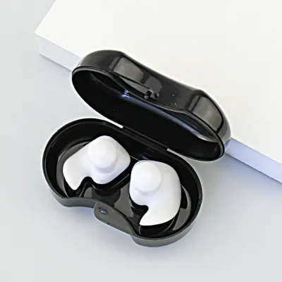 1 Pair Swimming Earplugs Silicone Ear Plugs with Waterproof & Sound Hole Design for Diving Swimming Surfing Water Sports