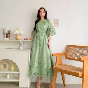 Dress Daniella Brukat Terbaru Dress Natal Cantik Fashion Style Kece Termurah Bisa COD Bayar Ditempat