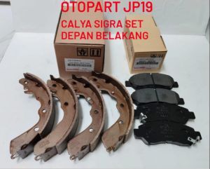 BRAKE PAD BRAKE SHOE CALYA SIGRA KAMPAS REM SET DEPAN BELAKANG CALYA SIGRA