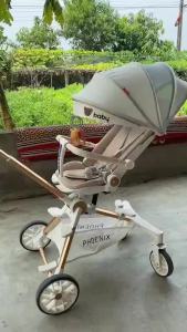 Xe đẩy cao cấp G500-1 dành cho bé từ sơ sinh gấp gọn đảo chiều 3 tư thế tặng khay bàn ăn