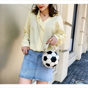 ✨Best Price✨[Fashion Round Design] Womens Football Bag/Round Shoulder Bag/Crossbody Chain Bag