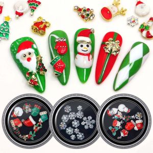 BAIXL Merry Christmas Christmas Tree Santa Claus Elk Nail Art Jewelry Hat Party Nail Rhinestones Christmas Nail Decorations Christmas Nail Charms Manicure Accessories