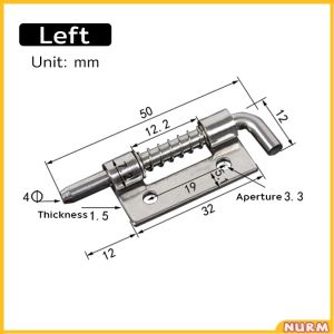 Nurm 304 Stainless Steel Loaded Hinge Spring Bolt Barrel Latch Hardware for Cabinet Door