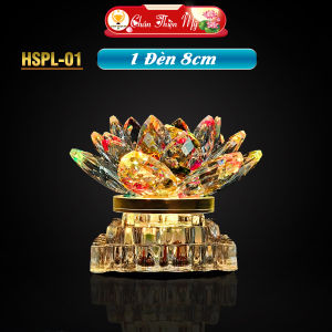 Đèn Hoa Sen Pha Lê CHÂN THIỆN MỸ Đèn Trang Trí Bàn Thờ Phật Gia Tiên HSPL-01