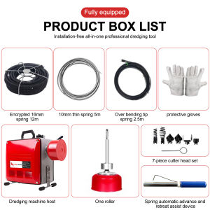 Máy thông cốngMáy nạo vét ống mẽ lõi đồng 100%Lò Xo Công Xuất 2200W Dụng cụ thông tắc di động có thể gập lạiMáy nạo vét đa năng bồn cầu bồn rửa ống nước thải nhà bếp