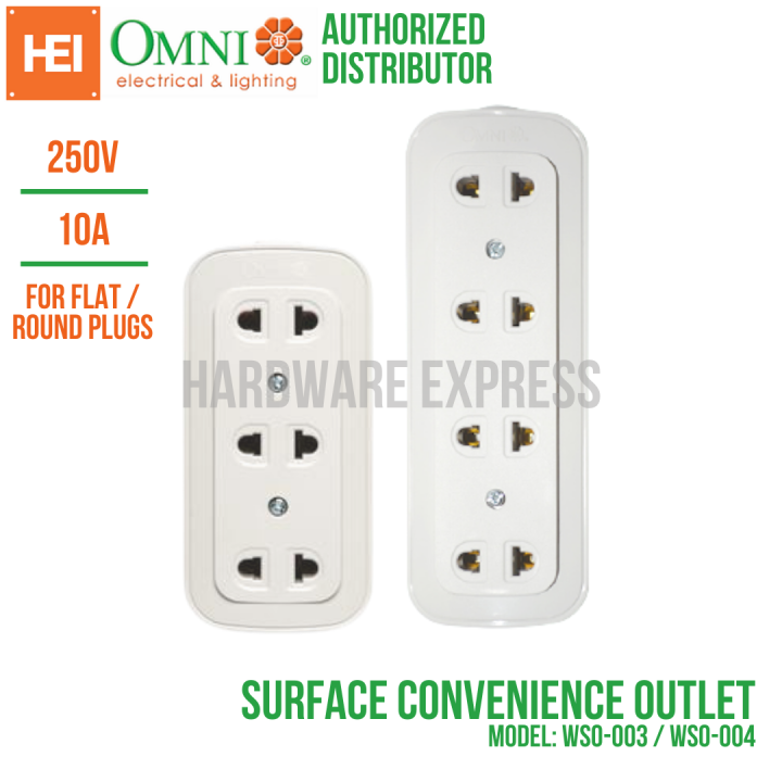 Omni Surface Convenience Outlet 10a 250v 3 Gang 4 Gang Wso 003 Wso 004 Lazada Ph 2112