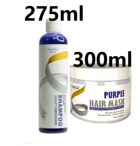 (combo set)VIKADA Purple Shampoo Anti Yellow Color Shampoo Anti Brassy Purple Silver Blonde bleach Remove Yellow Colour