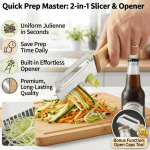 3-in-1 Multifunctional Stainless Steel Onion Cutter Vegetable Chopper Kitchen Tool Fruit Cutter Shredder Can Opener