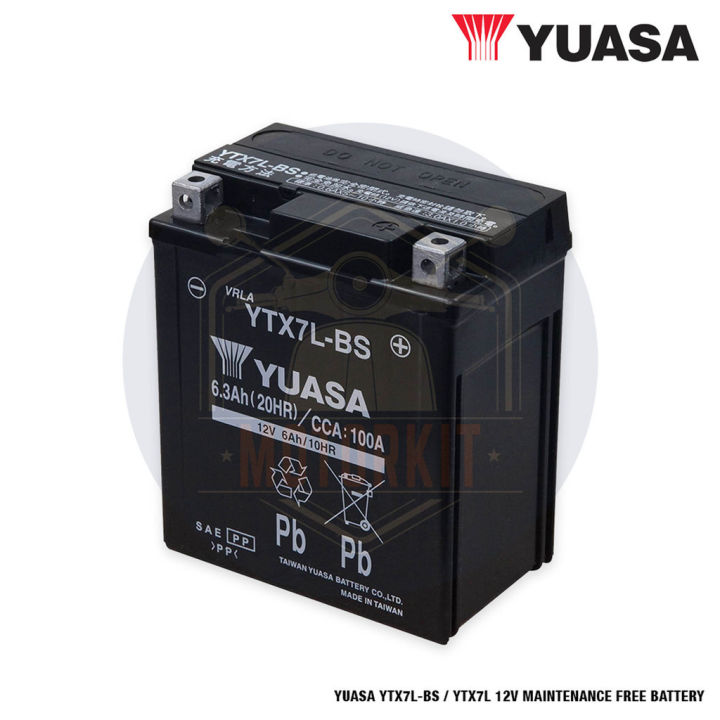 YUASA YTX7L-BS YTX7L 12V MF BATTERY R25 RFS150 CBR250 CBR300 KLX | Lazada