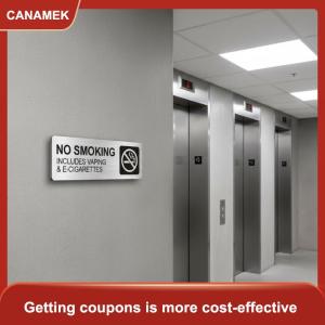 【CANAMEK】 Biển báo Không hút thuốc dành cho văn phòng khách sạn nhà hàng. Biển “Cấm hút thuốc” bằng kim loại.