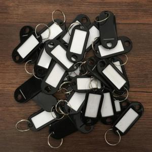 50PCS Plastic Key Tags ID Labels Baggage Luggage Name Token Hotel Number Classification Card Split Ring Keychain