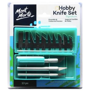Mont Marte Hobby Knife Set SK5 Heat Treated Steel Blades 13pc