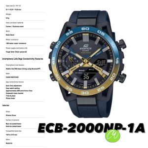 [ EDIFICE ECB-2000NP-1A ] SMARTPHONE LINK SERIES/TOUGH SOLAR WITH CARBON FIBER CASE ANALOG-DIGITAL WATCH