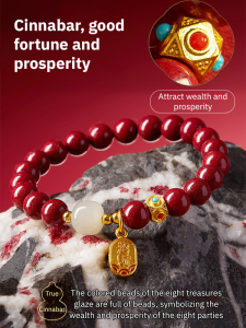 ✨24H-Delivery✨Cinnabar Bracelet For Wealth And Fortune/Lucky Beaded Hand Jewelry Lucky Cinnabar Bracelet Chinese Bracelet For Woman/Red String Bracelet For Woman/Attract Wealth And Fortune Bracelet/Cinnabar Lucky Charm Bracelet