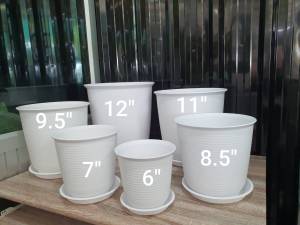 🚀ส่งเร็ว🚀 กระถางญี่ปุ่น ทรงสูง ขนาด 9.5นิ้ว 10นิ้ว 12นิ้ว วัสดุเป็นพลาสติกหนาเนื้อดี