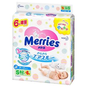 Bỉm dán cho bé Merries NB96 S88 M6 L58 tã dán nội địa Nhật cao cấp cho trẻ