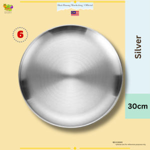Korean Style Decoration Serving Plate Stainless Steel Dining Pinggan Emas Gold Silver Plate 烤肉盘