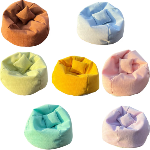 Mini Sofa For 15-17cm Dolls Soft Fabric Cushion With Plush Pillow Creative Toy House Decors Doll Accessories