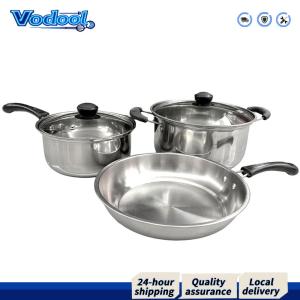 【Fast delivery】 3Pcs Saucepan Set with Glass Lids and Stay Cool Handle Cooking Pot Set for All Types of Cookers