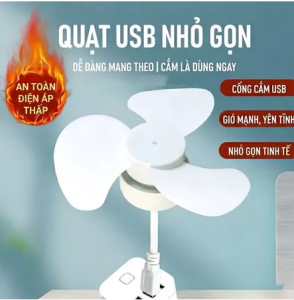 Quạt mini cắm USB 3 cánh siêu êm thiết kế nhỏ gọn dễ mang theo xoay 360 độ tiện lợi