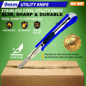 MYDIYHOMEDEPOT - 9mm Utility Cutter Knife / Pisau Pemotong Pisau Tolak Cutter Stainless Steel Blade / Pisau Tolak / 美工刀