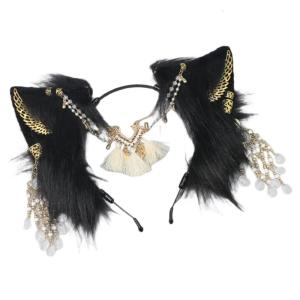 Animal Cosplay Costumes Wolf Ears Wolf Tail Foxes Cats Ears Faux Furs Tail Cosplay Tail Halloween Fancy Dress Set Adult